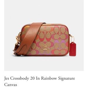 Coach jes crossbody in rainbow signature canvas